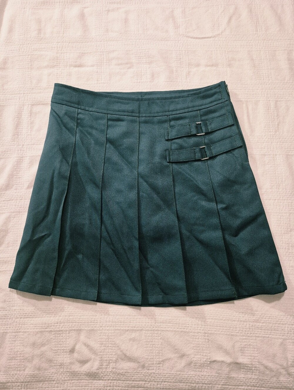 French Toast girls green skirt with modesty shorts side zip VVGUC